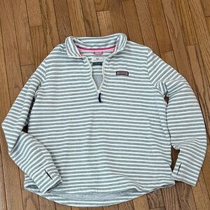 Vineyard Vines Gray and White Striped The Shell Shirt Size Large